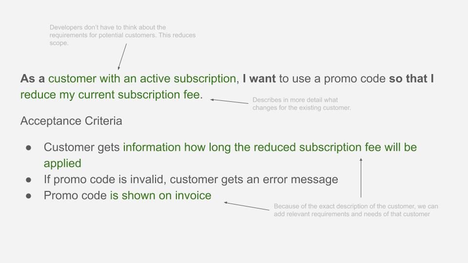 Good user story example